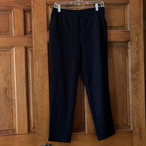 Banana Republic Size 6 pull on, blue and white pinstriped pant.